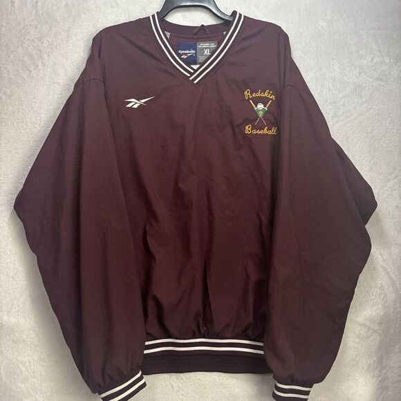 Reebok Other - Vintage Reebok Red Skin Baseball Size XL Light Jacket Crewneck Red Gold